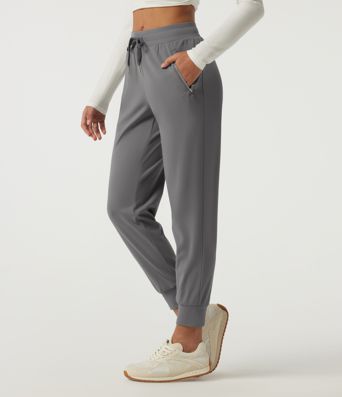 Mid Rise Drawstring Fleece Work Joggers with Pockets