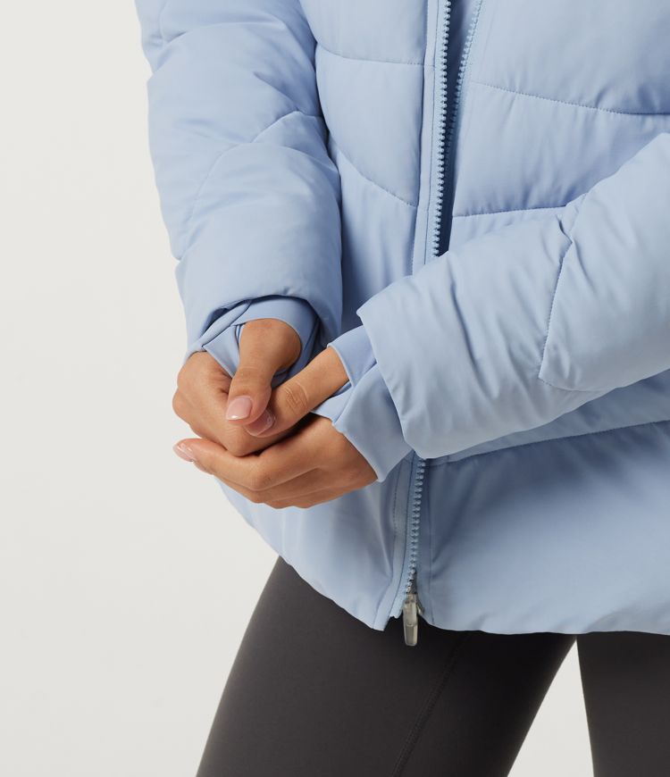 PuffFlex — veste matelassée déperlante durable, col montant, manches longues, style décontracté, avec poches et passe-pouces