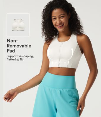 Brassière de running à maintien moyen, encolure en U, empiècements en mesh contrastant, technologie InstantCool, séchage rapide, avec soutien-gorge intégré et protection UPF50+