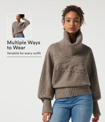 High Neck Long Sleeve Casual Sweater High Neck Long Sleeve Casual Sweater