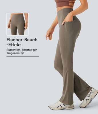 Halara UltraSculpt™ - Formende Bootcut-Yoga-Leggings mit hohem Bund, Seitentaschen und Bauchkontrolle