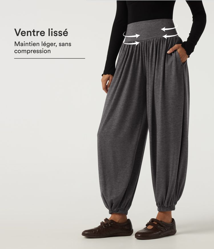 Jogging taille haute gainant avec poches Jogging taille haute gainant avec poches