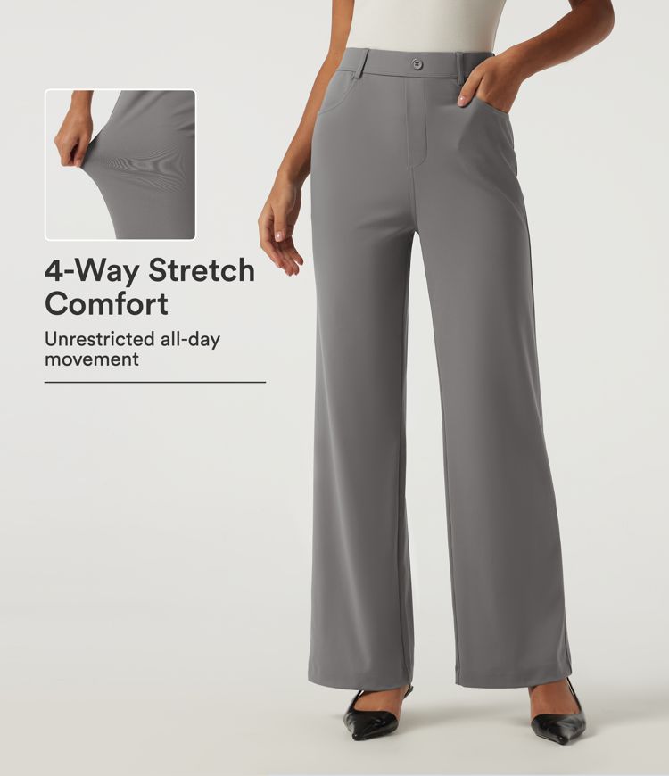 Halara DayStretch™ High Waisted Straight Leg Work Pants with Pockets Halara DayStretch™ High Waisted Straight Leg Work Pants with Pockets