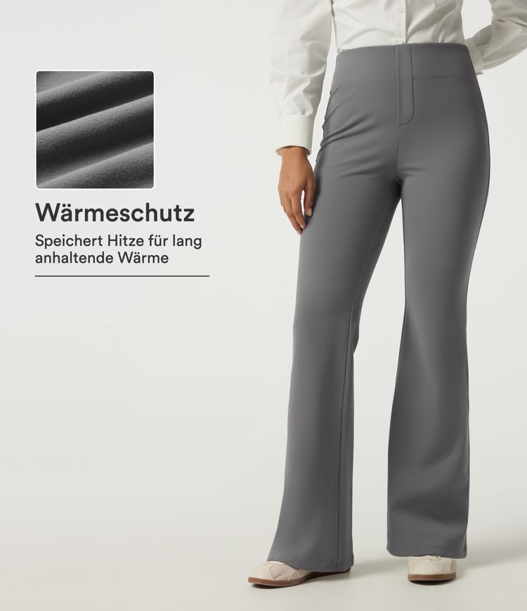 Silent Storm Ausgestellte Fleece-Bürohose mit hohem Bund und Gesäßtaschen / 1
