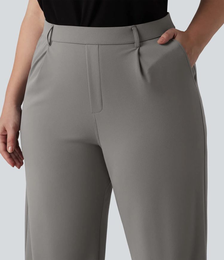 Halara Flex™ DayStretch High Waisted Pocket Straight Leg Work Plus Size Trousers Halara Flex™ DayStretch High Waisted Pocket Straight Leg Work Plus Size Trousers