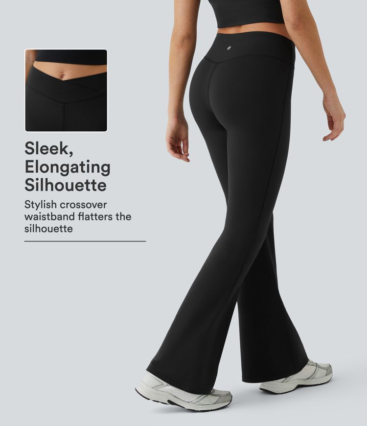 DayStretch High Waisted Crossover Flare Yoga Leggings DayStretch High Waisted Crossover Flare Yoga Leggings