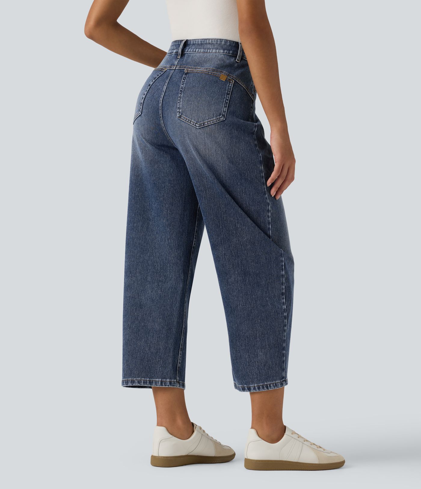 Halara Flex™ Mid Rise Barrel Leg Casual Jeans with Pockets