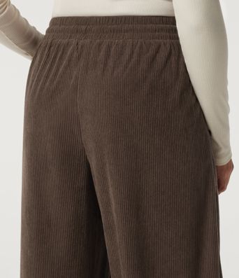 High Waisted Drawstring Tapered Corduroy Casual Pants with Pockets