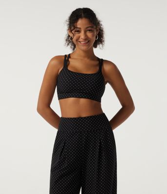 Halara UltraSculpt™ U Neck Polka Dot Crossover Yoga Tank Top with Built-in Bra