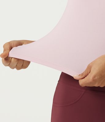 SoftlyZero™ Airy Scoop Neck Twisted Yoga Tank Top with Built-in Bra