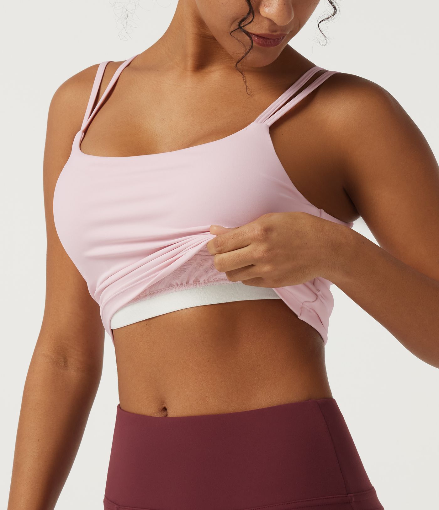 SoftlyZero™ Airy Scoop Neck Twisted Yoga Tank Top with Built-in Bra