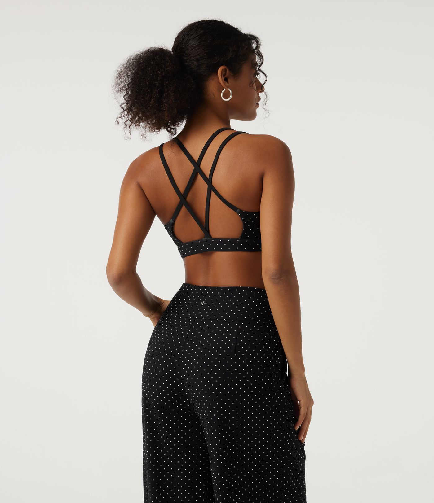 Halara UltraSculpt™ U Neck Polka Dot Crossover Yoga Tank Top with Built-in Bra