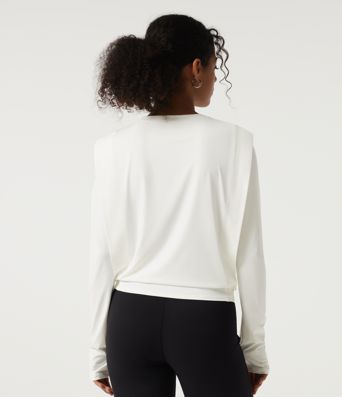 Round Neck Long Sleeve InstantCool Yoga Sports Top with Thumbholes-UPF50+ Round Neck Long Sleeve InstantCool Yoga Sports Top with Thumbholes-UPF50+