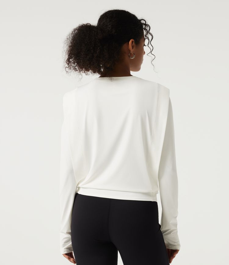 Round Neck Long Sleeve InstantCool Yoga Sports Top with Thumbholes-UPF50+ Round Neck Long Sleeve InstantCool Yoga Sports Top with Thumbholes-UPF50+