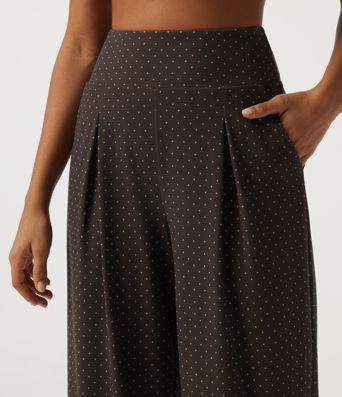 High Waisted Wide Leg Polka Dot Yoga Pants with Pockets High Waisted Wide Leg Polka Dot Yoga Pants with Pockets