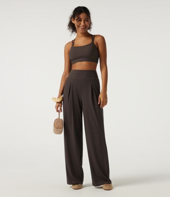 High Waisted Wide Leg Polka Dot Yoga Pants with Pockets High Waisted Wide Leg Polka Dot Yoga Pants with Pockets