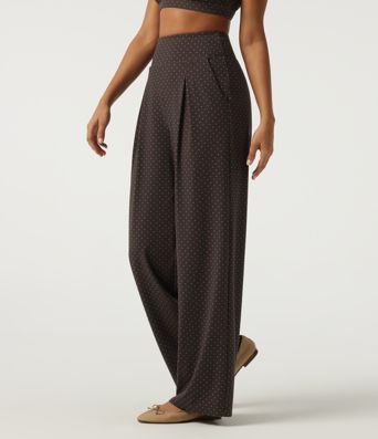 High Waisted Wide Leg Polka Dot Yoga Pants with Pockets High Waisted Wide Leg Polka Dot Yoga Pants with Pockets