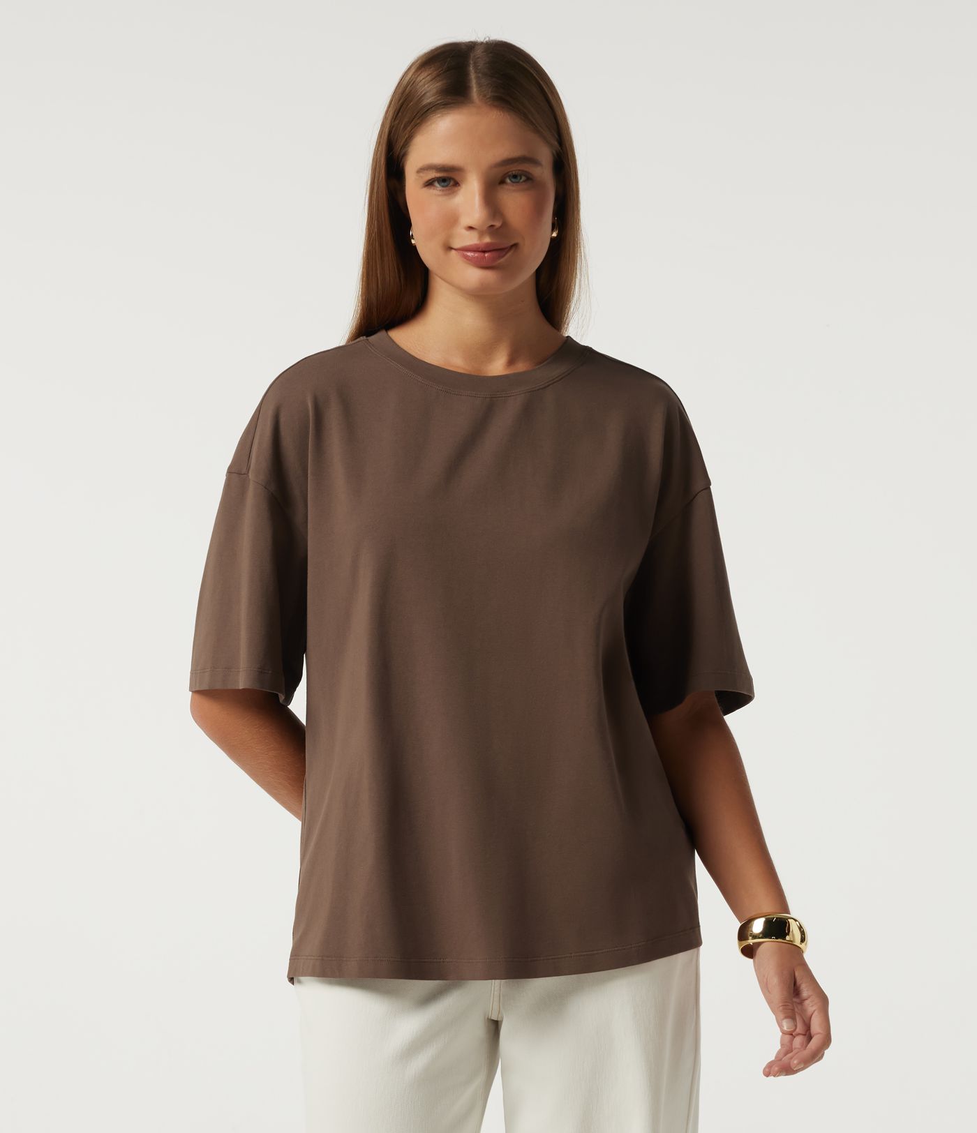 Halara Cotton Jersey Round Neck Short Sleeve Twisted Casual T-Shirt Halara Cotton Jersey Round Neck Short Sleeve Twisted Casual T-Shirt