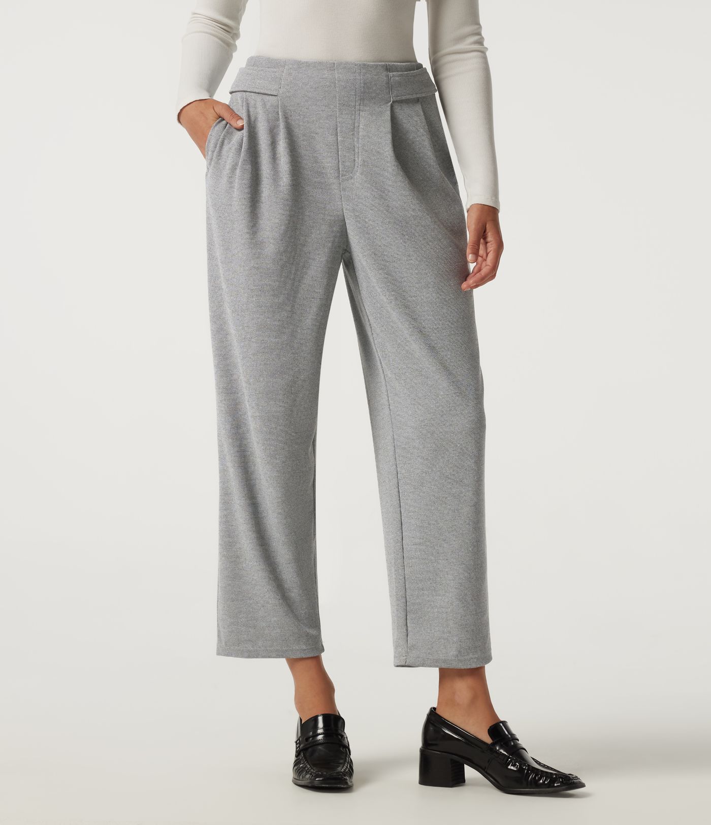 Pantalon de bureau Halara Flex™ taille mi-haute coupe fuselée gaufrée avec fronces et poches Pantalon de bureau Halara Flex™ taille mi-haute coupe fuselée gaufrée avec fronces et poches