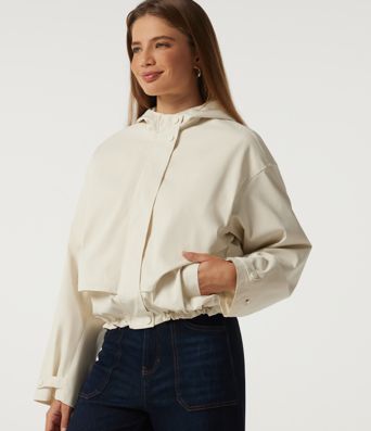 Hooded Long Sleeve Casual Jacket with Pockets