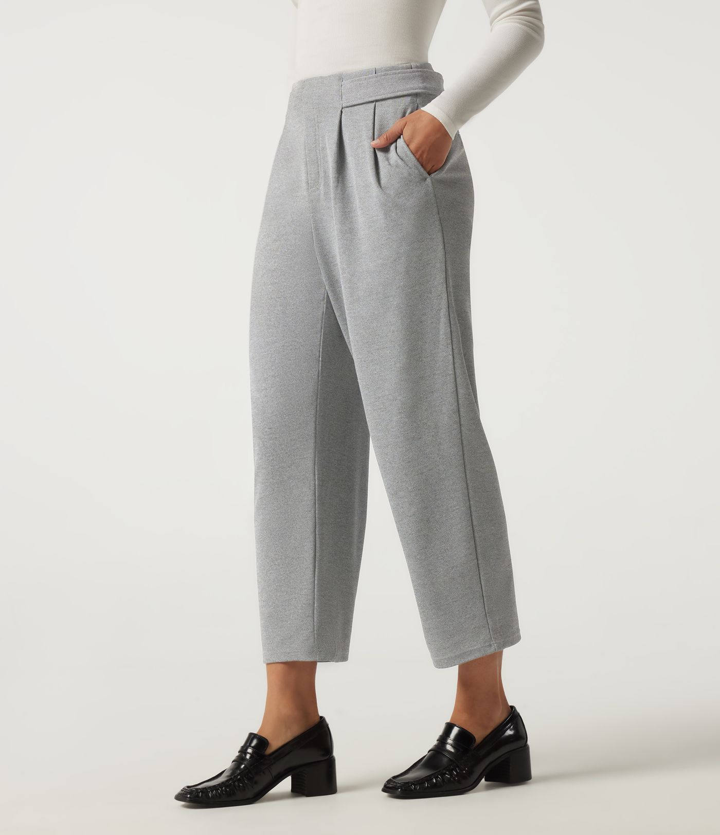 Pantalon de bureau Halara Flex™ taille mi-haute coupe fuselée gaufrée avec fronces et poches Pantalon de bureau Halara Flex™ taille mi-haute coupe fuselée gaufrée avec fronces et poches