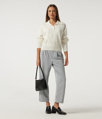 Pantalon de bureau Halara Flex™ taille mi-haute coupe fuselée gaufrée avec fronces et poches Pantalon de bureau Halara Flex™ taille mi-haute coupe fuselée gaufrée avec fronces et poches