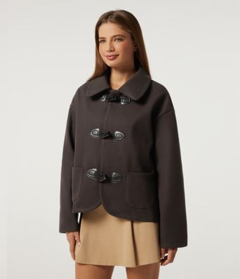 Collared Long Sleeve Casual Coat with Pockets Collared Long Sleeve Casual Coat with Pockets