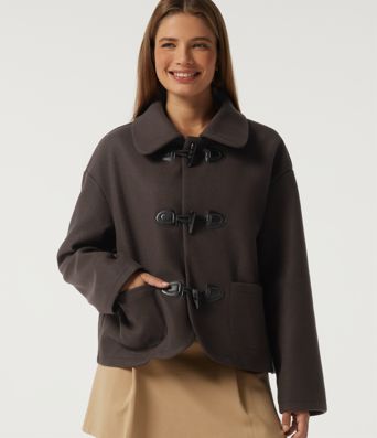 Collared Long Sleeve Casual Coat with Pockets Collared Long Sleeve Casual Coat with Pockets