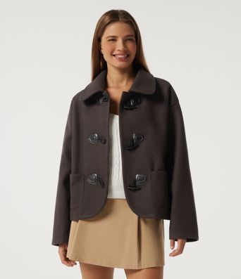 Collared Long Sleeve Casual Coat with Pockets Collared Long Sleeve Casual Coat with Pockets
