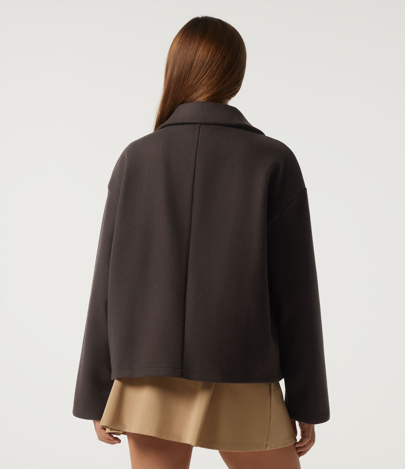 Collared Long Sleeve Casual Coat with Pockets Collared Long Sleeve Casual Coat with Pockets