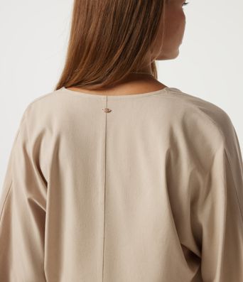 Flounce Long Sleeve Tie Front Casual Stretch Linen Blouse