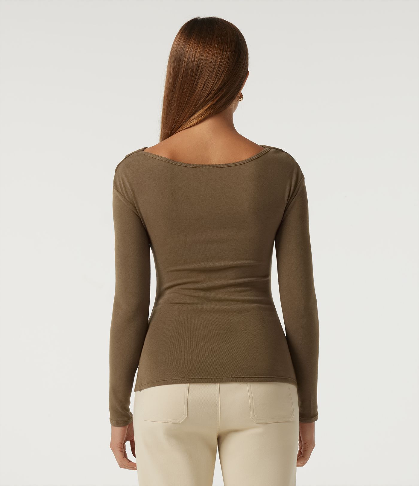 V Neck Long Sleeve Crossover Ruched Casual Top