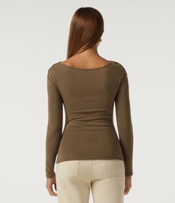 V Neck Long Sleeve Crossover Ruched Casual Top