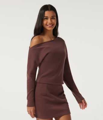 One Shoulder Long Sleeve Casual Sweatshirt