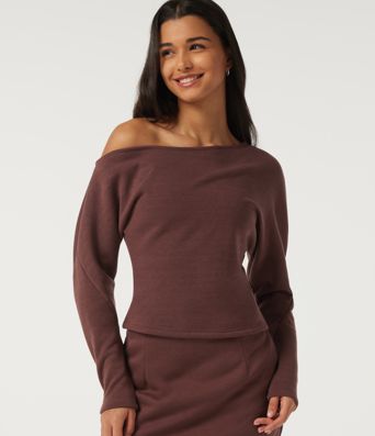One Shoulder Long Sleeve Casual Sweatshirt