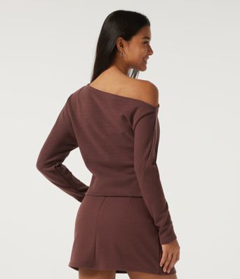 One Shoulder Long Sleeve Casual Sweatshirt