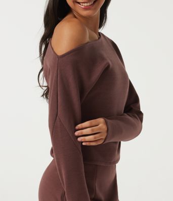 One Shoulder Long Sleeve Casual Sweatshirt
