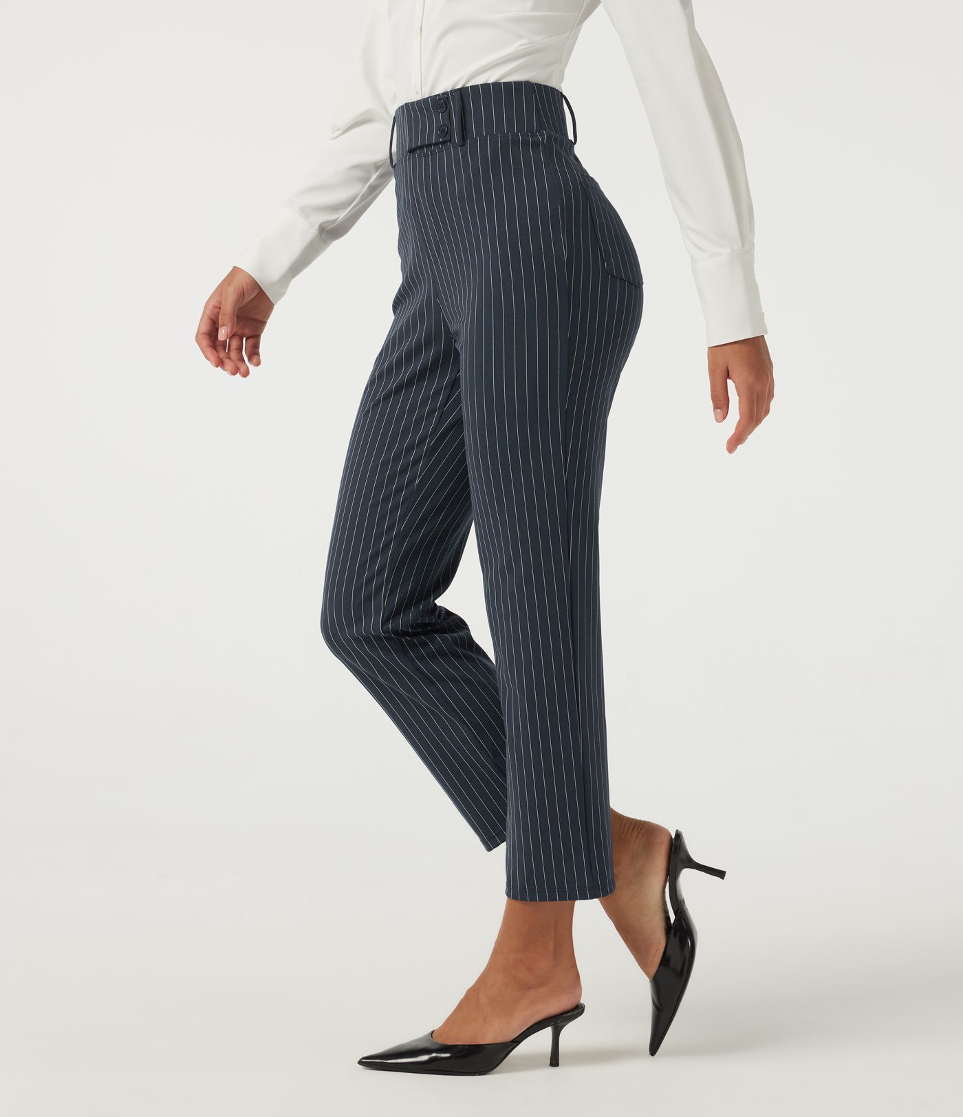 Halara Flex™ High Waisted Tapered Stripe Work Pants with Pockets Halara Flex™ High Waisted Tapered Stripe Work Pants with Pockets