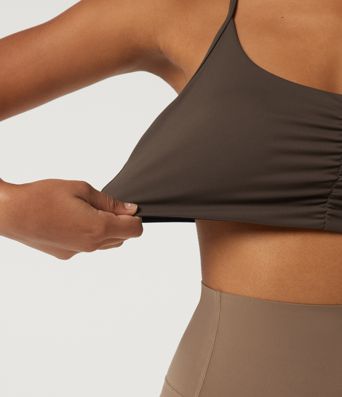 SoftlyZero™ Plush Low Support U Neck Ruched Built-in Bra Yoga Sports Bra