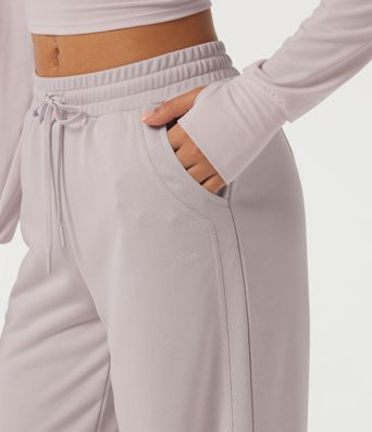 Pantalon de survêtement décontracté taille basse à cordon, coupe large, avec poches