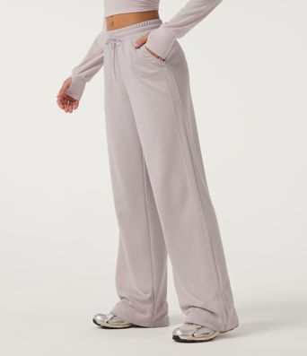 Pantalon de survêtement décontracté taille basse à cordon, coupe large, avec poches