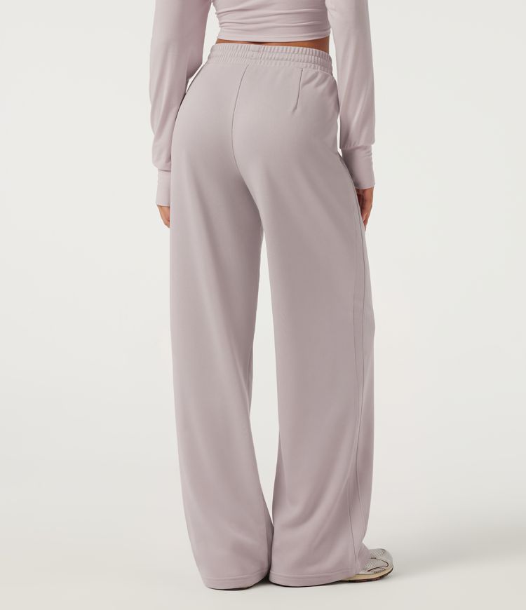 Pantalon de survêtement décontracté taille basse à cordon, coupe large, avec poches