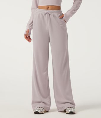 Pantalon de survêtement décontracté taille basse à cordon, coupe large, avec poches