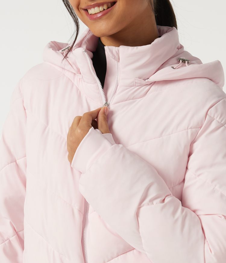 PuffFlex Hooded Long Sleeve Casual Padded Jacket with Pockets PuffFlex Hooded Long Sleeve Casual Padded Jacket with Pockets