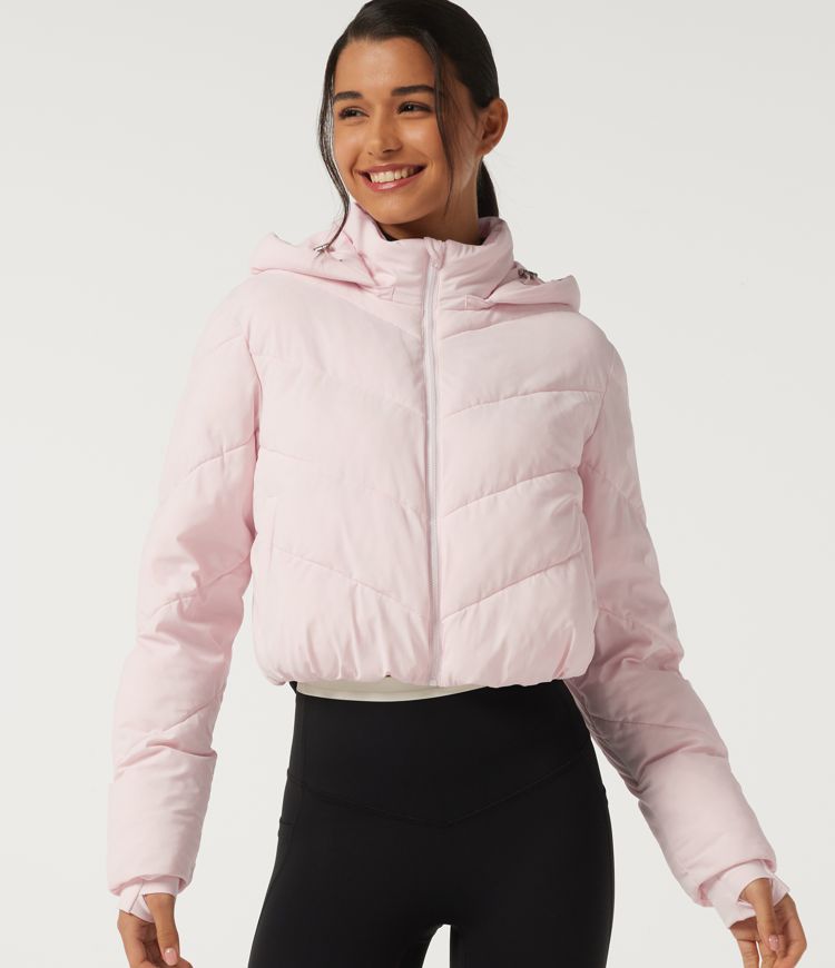 PuffFlex Hooded Long Sleeve Casual Padded Jacket with Pockets PuffFlex Hooded Long Sleeve Casual Padded Jacket with Pockets