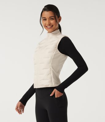High Neck Sleeveless Quilted Casual Down Vest with Pockets