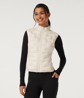 High Neck Sleeveless Quilted Casual Down Vest with Pockets