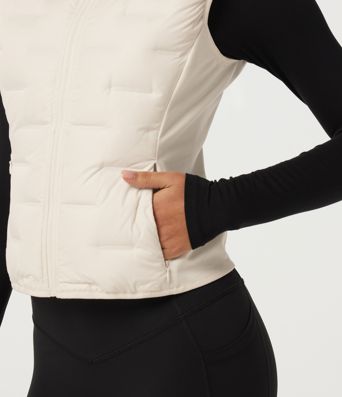 High Neck Sleeveless Quilted Casual Down Vest with Pockets
