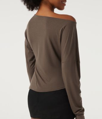 One Shoulder Long Sleeve Casual Wool-Blend Top One Shoulder Long Sleeve Casual Wool-Blend Top