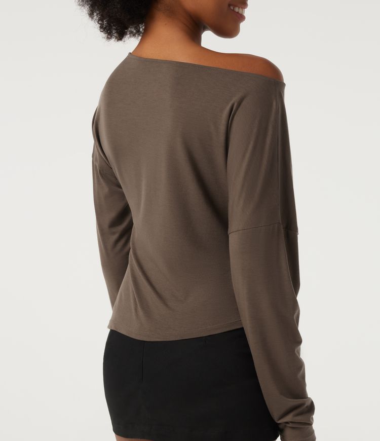 One Shoulder Long Sleeve Casual Wool-Blend Top One Shoulder Long Sleeve Casual Wool-Blend Top
